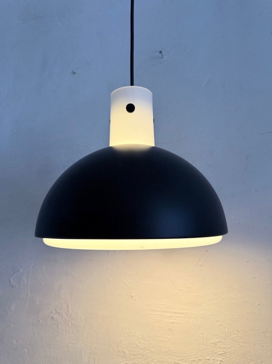 Space Age Pendant lamp made of glass and metal by Glashütte Limburg 70s Design (photo 4 of 12)