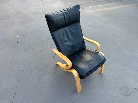 Image 1 of Poltrona/sedia relax Westnofa – versione in pelle nera di lusso