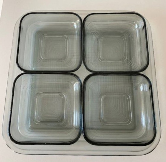 Image 1 of 2 x set d'oeuvre Art Deco blu zaffiro 'Primula A.D. Copier 1947.