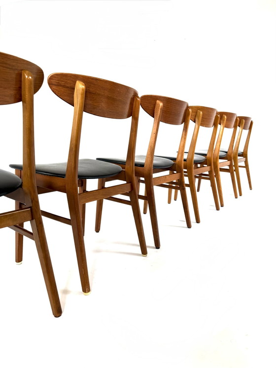 Image 1 of 6x Vintage Eetkamerstoel Model 210, Farstrup ‘60