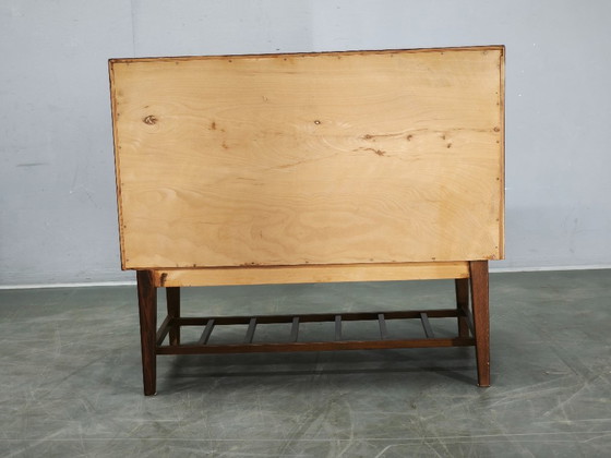 1960s Danish Modern Beech Wood Bar Cabinet with Tambour Door, Chest of drawers, Brown (photo 5 of 16)