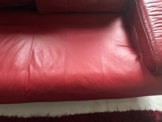 Rolf Benz 6500 Tweezitsbank Rood Leer – 2 zitsbanken, rvs (photo 14 of 22)