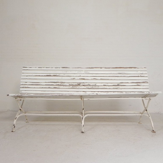 Tuinbank, Lattenbank, Inklapbaar 2 Meter Lang, Jaren 30 – 3-5 zitsbanken, Wood, Iron (photo 5 of 30)