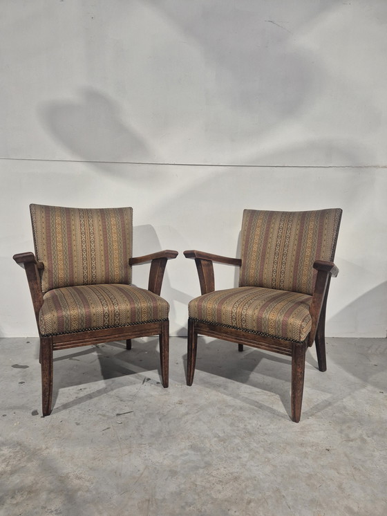Image 1 of 2 art deco fauteuils eiken haagse school