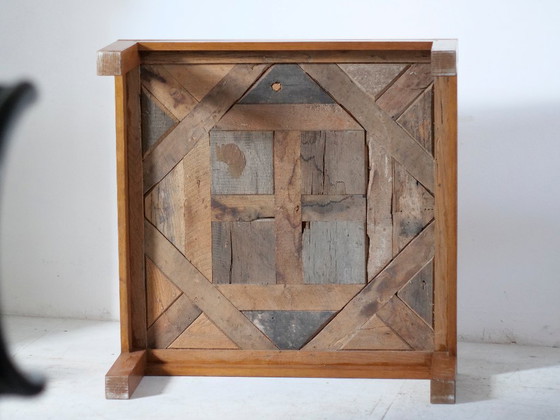 Image 1 of Solid oak coffee table, Aremberg parquet pattern, 19th century
