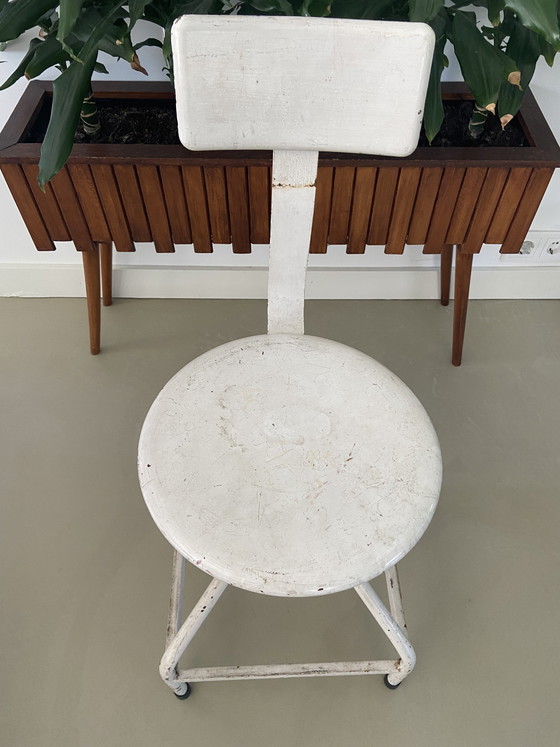 Image 1 of tabouret pivotant vintage en acier industriel