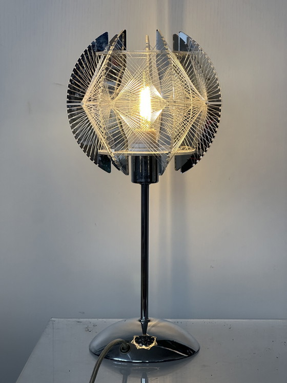 Image 1 of Lampada da tavolo Globo Pollux vintage, swag, cromata, Paul Secon, design Space Age, metà secolo