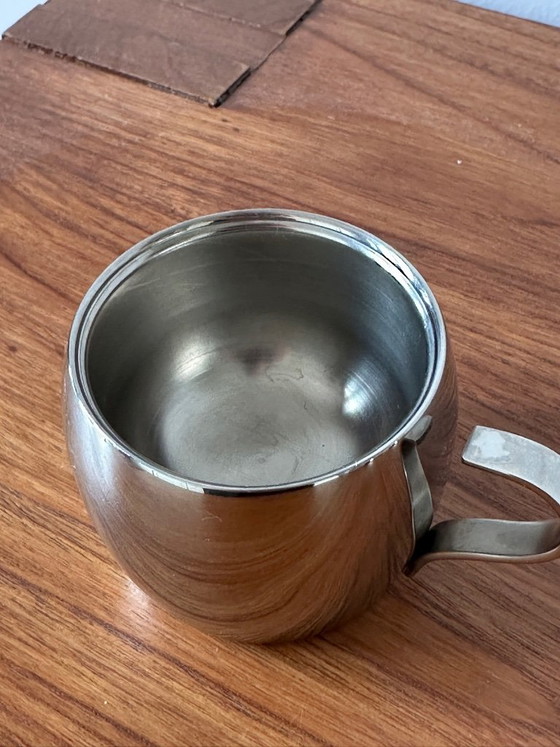 Vintage Jaren '80 Tramontina RVS Espressokopjes – Set Van 4 – Dubbelwandig Inox 18/10 – Glazen & Karaffen (photo 5 of 5)