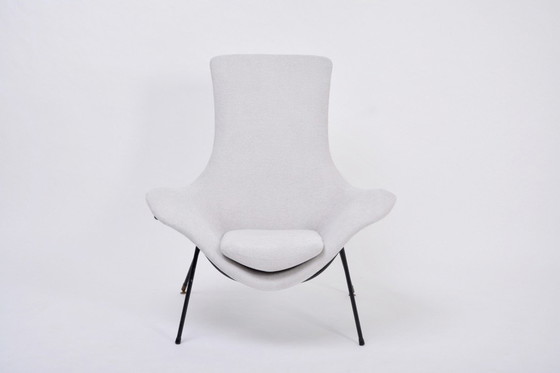 Image 1 of Chaise longue grise italienne du milieu du siècle par Augusto Bozzi pour Saporiti