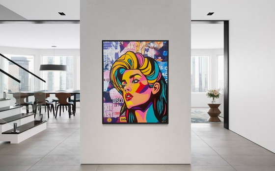 Image 1 of Elektrische Muse – Pop-Art-Gemälde 103 x 83