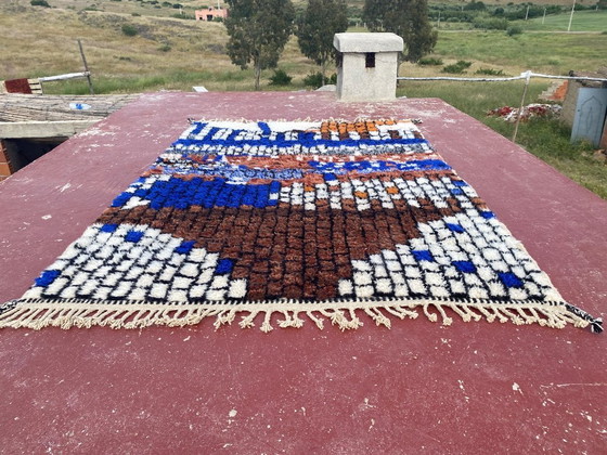 Image 1 of Kleurrijk Marokkaans Beni Ourain-tapijt 300 x 200 cm – Handgeweven wollen Berber-tapijt