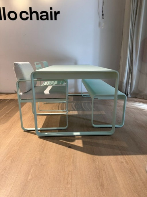 Fermob garden set table bench & 3 different chairs Ice Mint – tuintafels, Aluminium