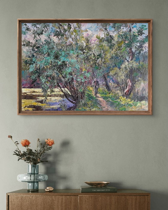 Original Painting Nature Landscape Summer Forest On The Hunt – Paintings & Drawings, Canvas (photo 3 of 7)