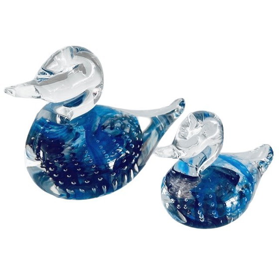 Vintage Mid-Century FM Konstglas Ronneby Glass Duck Figurines Set Birds 1970s – Decorative Objects (photo 8 of 22)