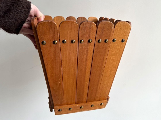 1x Vierkante Vintage Papierbak / Prullenbak Van Hout – Decoratie, Metal, Wood (photo 8 of 9)