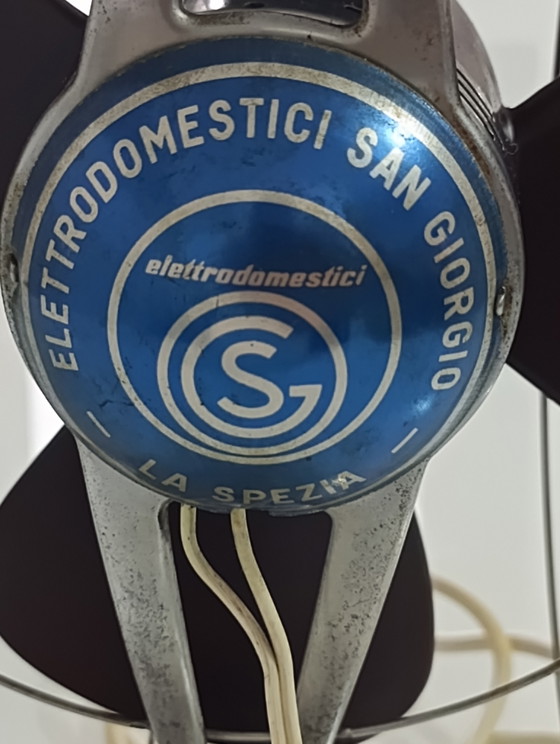 Vintage "San Giorgio La Spezia" Bakelite and Chrome Steel Table Fan – 1960s – Decorative Objects, Metal (photo 4 of 14)