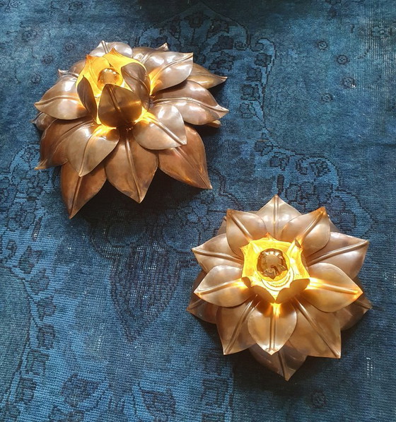 Image 1 of Juego XL de apliques florales de pared/techo - Banci Firenze - Mid-Century - Hollywood Regency