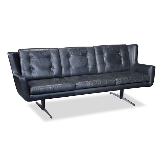 Image 1 of Vintage Danish design Skjold Sørensen 4-seater leather sofa