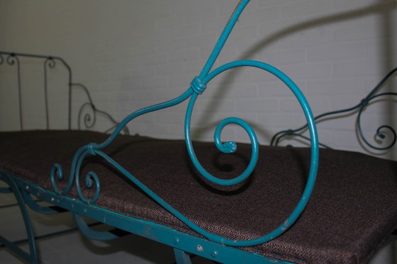 Lit de jour pliable en métal avec sangles et revêtement neufs – Lits 1 personne, Metal (photo 15 of 18)