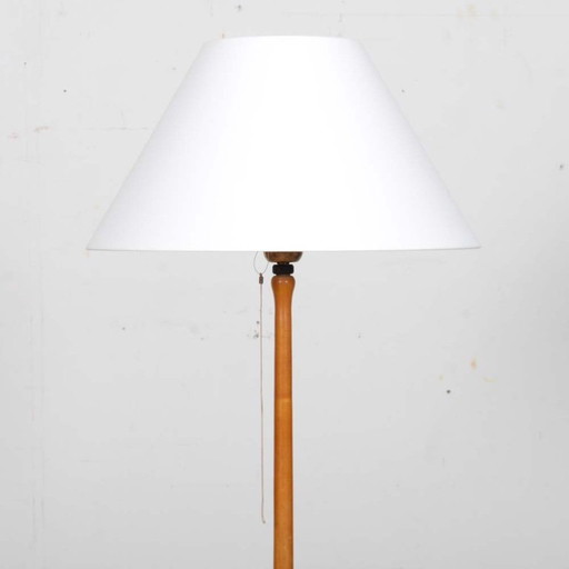 Vintage staande lamp van hout en metaal uit de jaren 60