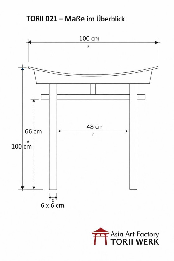 Image 1 of Handgemaakte Japanse tuinpoort (torii) van hout – model Torii 021 nieuw
