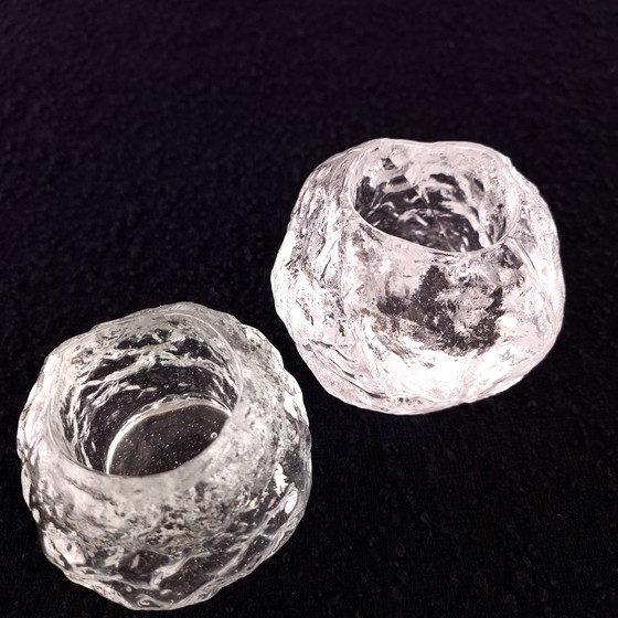 Image 1 of 2x Vintage Kosta Boda Snowball theelichthouder Ann Wärff