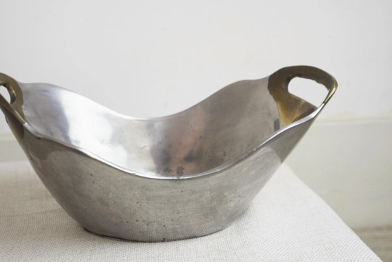 Ardisur Ciotola Anni '70 Spagnola Brutalista Alluminio Ottone Centrotavola Vintage – Ciotole, Aluminium (photo 4 of 10)
