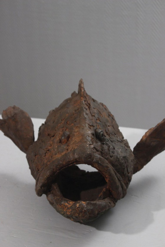 Image 1 of Philippe Conficconi (1962-2019) Large terracotta grouper animal sculpture