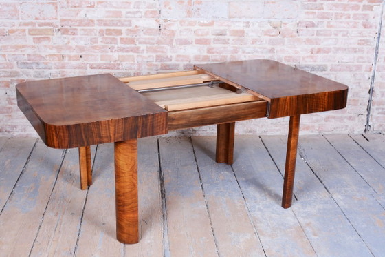 Restored Art Deco Extendable Table, Walnut, Revived Polish, Czech, 1930s – Dining tables, Wood (photo 15 of 17)
