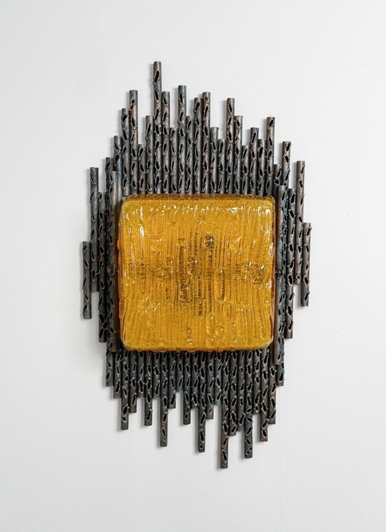 Image 1 of Brutalistische Wandleuchte/Wandlampe Marcello Fantoni, Italien, 1970er Jahre
