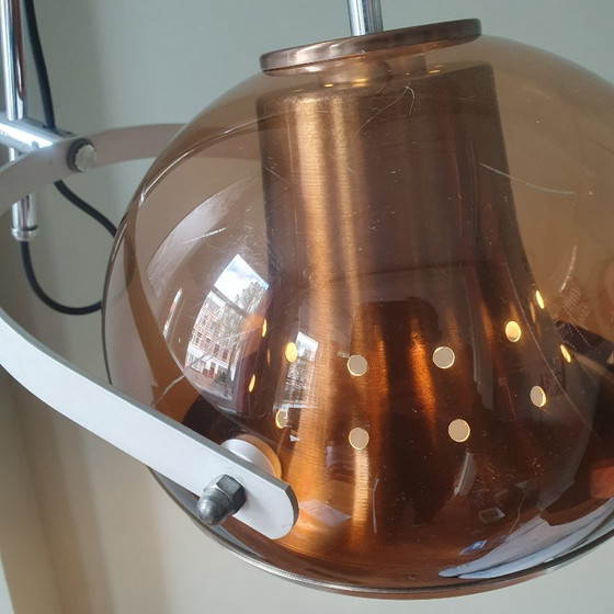 Vintage Dijkstra adjustable wall light, Space Age arc lamp, Dijkstra Lampen, Chrome, Metal, Brown (photo 5 of 15)
