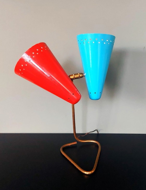 Image 1 of Lampe de table vintage rare, design STILNOVO | Années 1950
