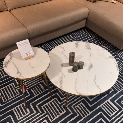 Table basse en marbre blanc Pols Potten (lot de 2)