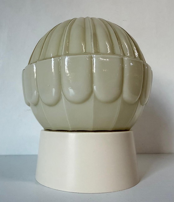 Image 1 of Lampada da soffitto vintage Thabur Art Déco con costolette color crema