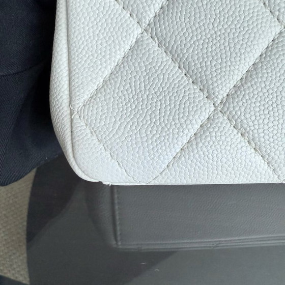 Image 1 of Chanel Seasonal Flap Mini - 20CM Caviar My Everything Bag Quilted Grained Calfskin White Calfskin Black Hardware Series 3