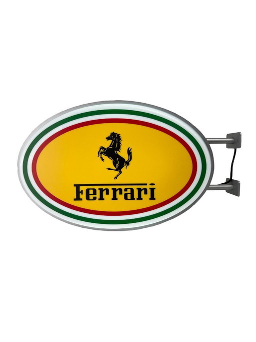 Coche Ferrari - Letrero publicitario redondo