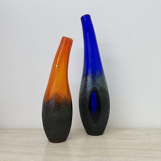 Image 1 of Set di 3 vasi Monica Backstrom per Kosta boda Sweden Moonlanding