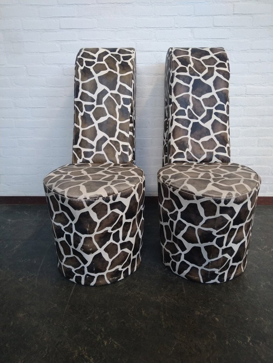 Image 1 of 2x pump chair in giraffe print