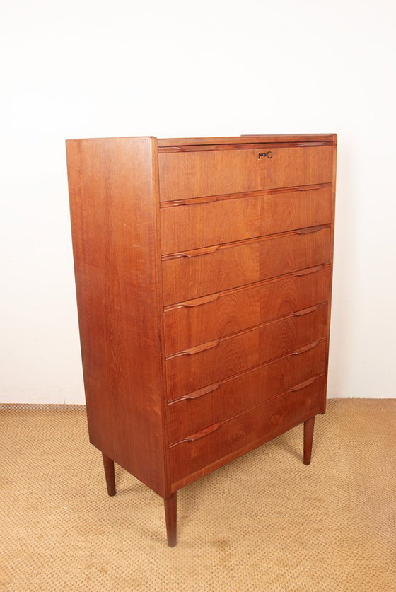 Image 1 of Grande commode Danoise, dite Semainier, 7 tiroirs en teck par Henning Jørgensen pour Fredericia Furniture 1960.