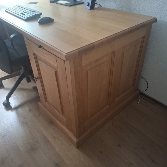 Scrivania in rovere chiaro massello con giglio – Scrivanie, Metal, Wood (photo 4 of 15)