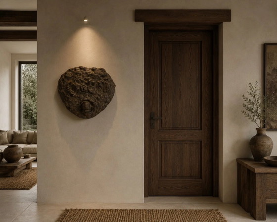 Decorazione Murale in Legno Maschera Tribale – Legno di Radice Astratto – L 45 cm – Sculture, Wood (photo 2 of 6)