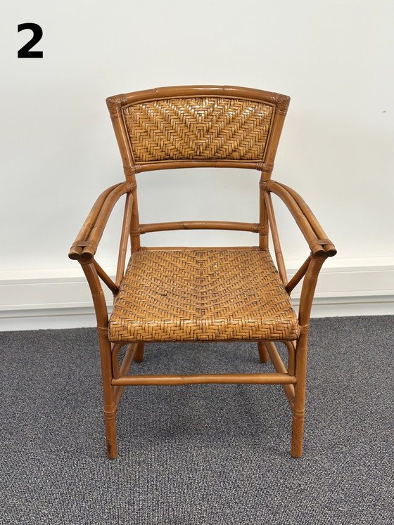 Poltrona in rattan e bambù anni '70 – Sedia da pranzo vintage in canna intrecciata – Sedie da pranzo (photo 7 of 14)