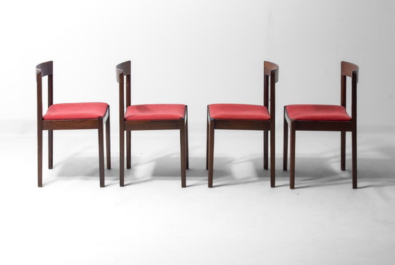 Image 1 of Ensemble de 4 chaises de salle à manger Dino Cavalli en palissandre