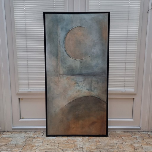 Frances Eckhardt - hand-painted art contemporary abstract figurative painting 70x140 cm