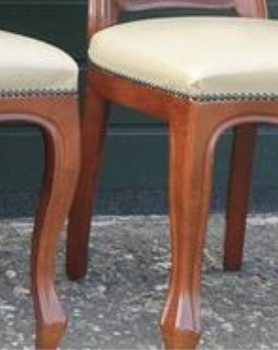 Image 1 of 4 barok eetkamer stoelen leder