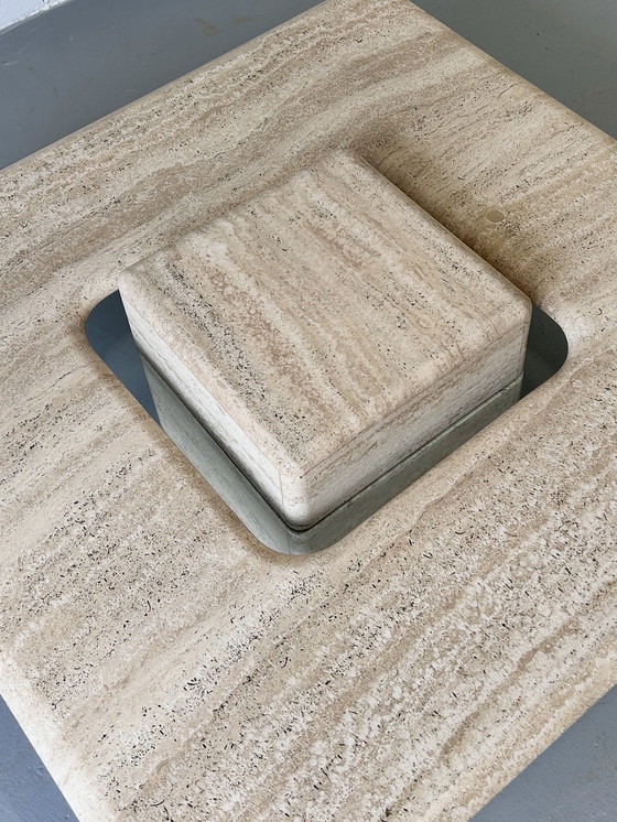 Image 1 of Zeldzame vintage travertijn salontafel