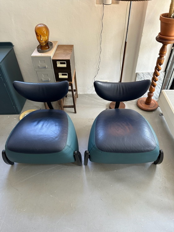 SALE: Danish design Skalma Armchairs, vintage leather easy chairs, Wood, Multi Color (photo 6 of 9)