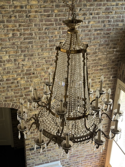Pièce maîtresse : Lustre ancien original de style Empire français (vers 1800-1820) – État impeccable