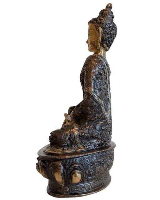 Shakyamuni nepalí de bronce dorado al fuego, circa 1850–1900 – Esculturas, Bronze (photo 7 of 11)