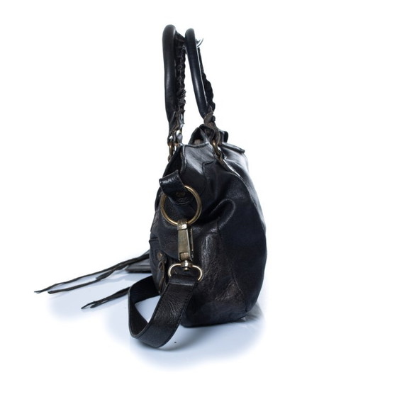 Balenciaga, Motorcycle City Bag mit flachen Nieten – Schultertaschen, Lambskin (photo 3 of 10)